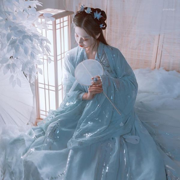 

elegant chinese traditional hanfu women ancient princess costume national hanfu stage costume folk dance perform dress dl53421, Black;red