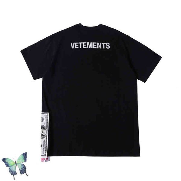 

reflecting men women banknote dollar vetements t-shirt inside day, White;black