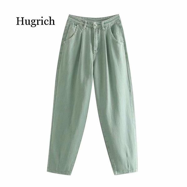 

women streetwear pleated mom jeans high waist loose slouchy jeans pockets boyfriend pants casual ladies denim trousers, Blue