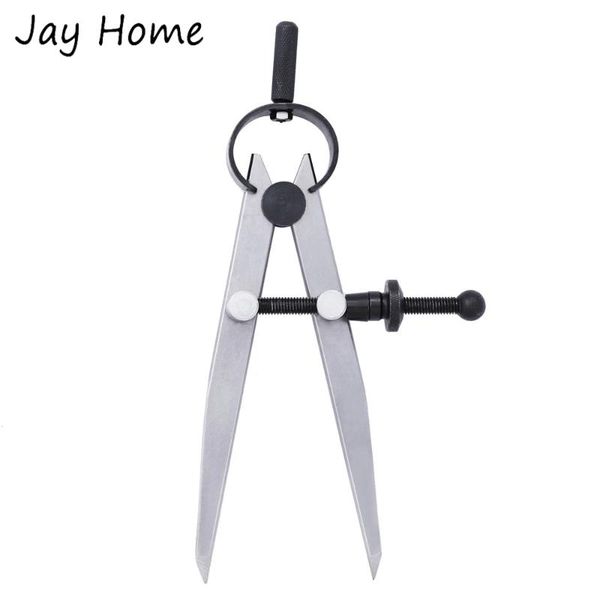 

4 inch adjustable lockable steel wing divider leather compass for woodworking diy leather craft scriber marking sewing tools, Black