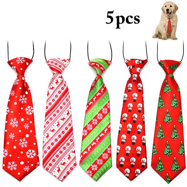 

5pcs adjustable dog cat pet lovely adorable grooming tie necktie fashion christmas grooming bow tie for small large dogs tie