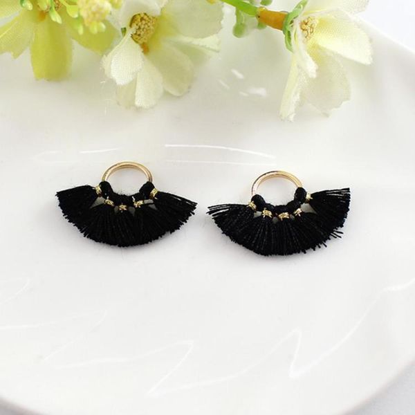 

1pair multicolor mini circular tassels woman earrings necklace jewelry finding fringe trim tassel diy hand craft small pendant h jlladu