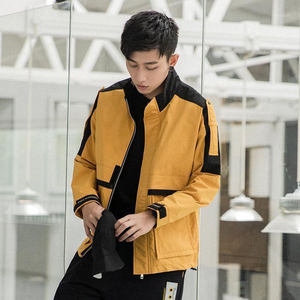 

new urban men's clothing 2019 autumn new casual letter embroidery ins tide brand loose jacket camouflage men's jacket1, Black;brown