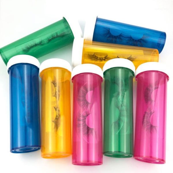 

storage bottles & jars eyelash package box bottle lash boxes packaging bulk lashes case candy color reffilable container1
