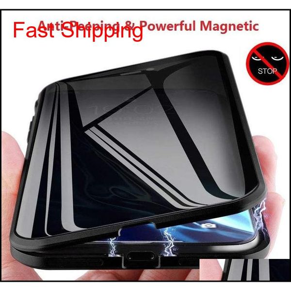 

for iphone xr case privacy protection anti-peep magnetic double sided tempered glass phone case for iphone 11 6.5 pro max xr xs od8de myroj