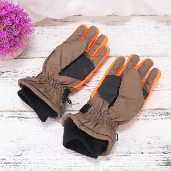 

ski gloves 1 pair children warm riding pu palm winter finger for climbing