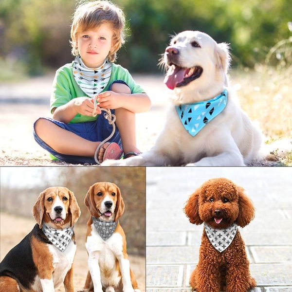 

4pcs/lot pet dog puppy cat bandana collar scarf neckerchief pet accessories for small medium large dogs chihuahua cotton qyleck