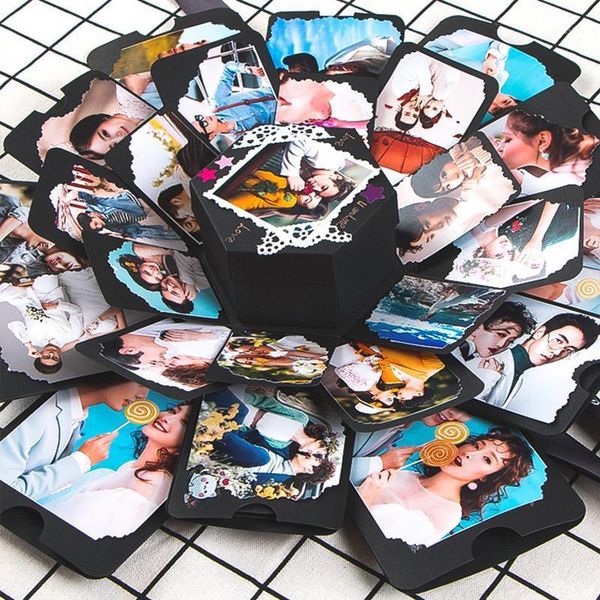 

1pc p christmas gift box valentine's day gift box hexagonal surprise scrapbook explosion boxppcpppcc1
