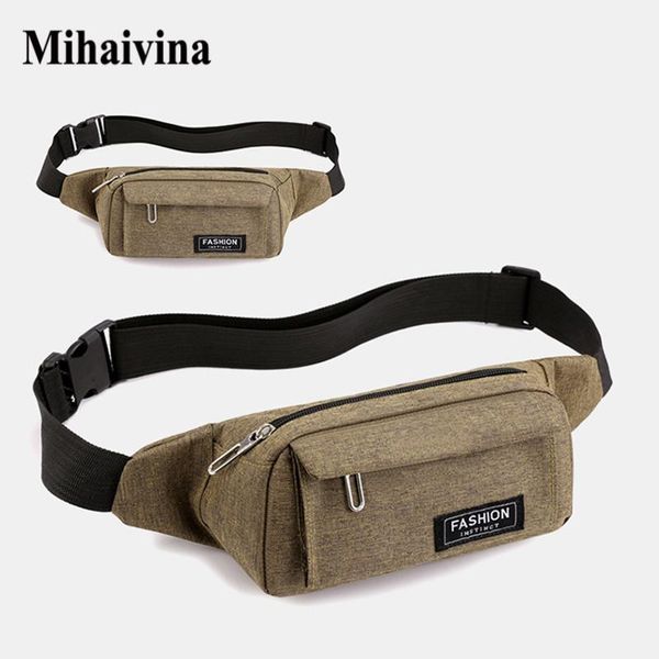 

mihaivin men fanny pack chest bag teenager outdoor sports running waist belt bags casual women waterproof travel phone pouch bag