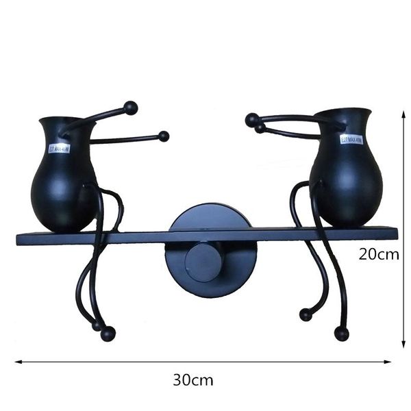 

vintage metal e27 led wall light creative cartoon robot wall lamp for indoor outdoor porch home bedside restaurant cafe bar