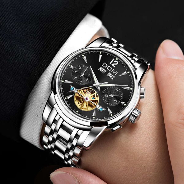 

fine automatic mechanical 2020 new steel waterproof hollow men's watch 2021cgerlxb2, Slivery;brown