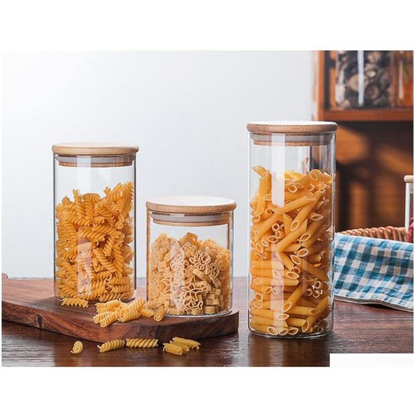 

transparent glass coffee bean tea cans container,food storage jar with airtight seal bamboo lid,borosilicate glass food qylhkc bdetoys