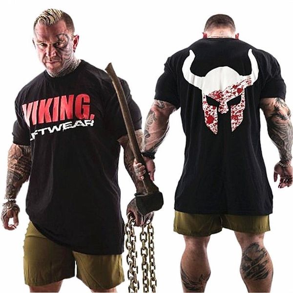 

men new fashion casual brand tshirt fitness bodybuilding male short sleeves slim fit cotton shirts printed tee clothing, White;black