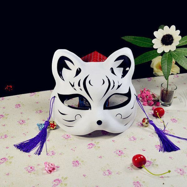 

kitsune fashion anime half halloween face mask hand-painted party cosplay 1pc