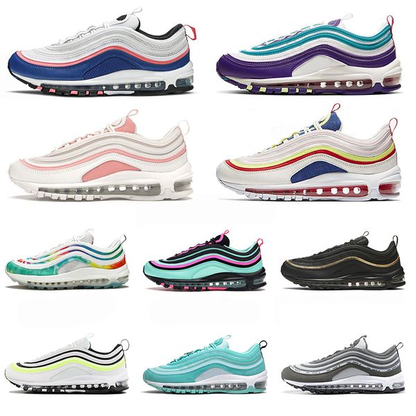 

97s running shoes designer neon seoul rainbow japan sky psychic pink scales cherry picnic mens trainers womens sports sneakers 36-45, White;red