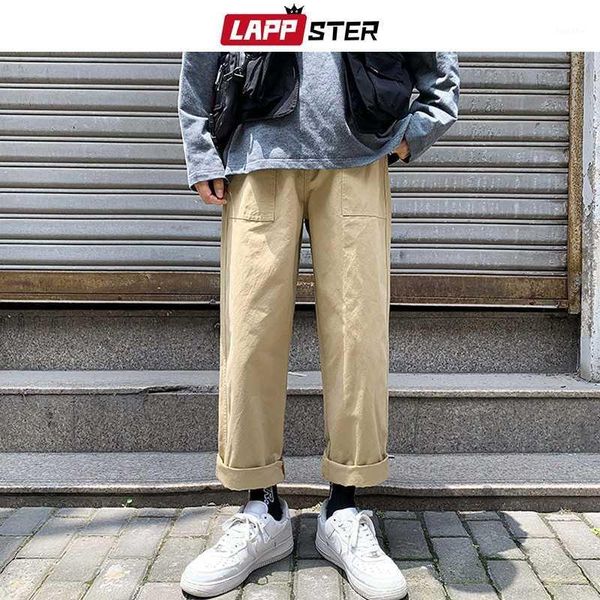 

lappster men khaki japanese streetwear cargo pants 2020 overalls mens harajuku cargo pants korean fashions vintage joggers1, Black
