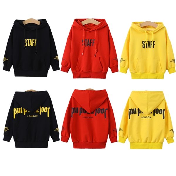 

hipac toddler sweatshirt girls boys hoodies spring autumn fashion letter blouse kid boy girl cotton leisure sports hoodie lj200811, Black