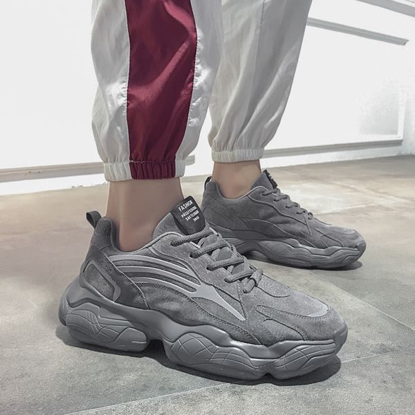 

2020 new autumn men's winter ins trendy sports casual korean version versatile running dad shoes, Black