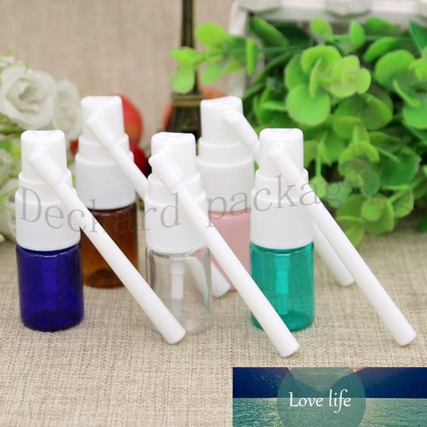 100 pz/lotto 5 ml PET bottiglia spray nasale di plastica bianca Flaconi spray orale contenitore piccolo/bottiglie vuote