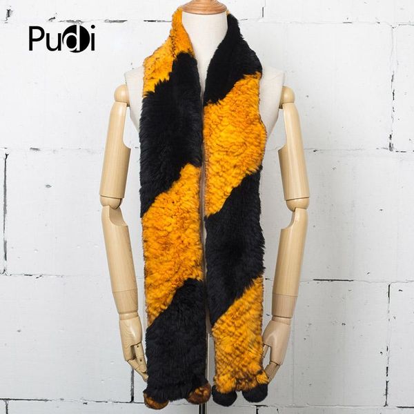 

scarves pudi sf744 women scarf real fur 2021 brand winter rex, Blue;gray