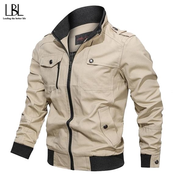 

mens bomber jacket autumn spring military pilot coat zipper tactical jackets men motorcycle cargo air force flight coats 201114, Black;brown