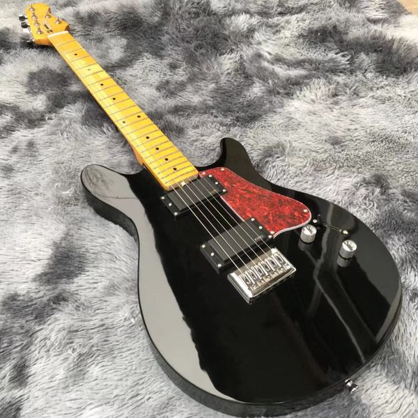 

custom wholesale new arrival music-man electric guitar in black flamed maple neck