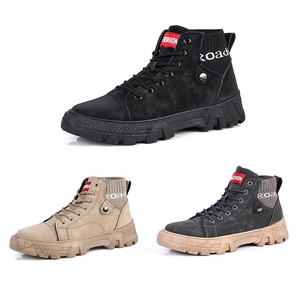

bottes walking shoes for men martin boots tripe black white rubber hard-wearing soft bottom three colors mens trend trainers 40-45