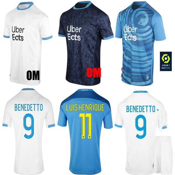 

2020 2021 olympique de marseille soccer jersey maillot om home away om jerseys maillot de foot payet benedetto 120 years football shirt, Black
