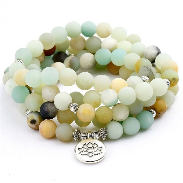 

natural matte ite stone 8mm beads bracelets lotus pendent women men party femme yoga charm accessories dropshipping y200730, Black