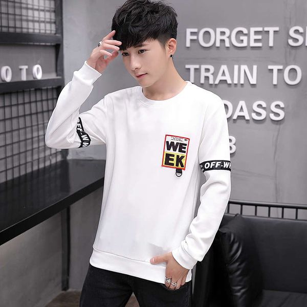 

spring and new style t-shirt long sleeve round neck korean fashion sweater sports bottoming shirt autumn coat men's wear, Gray