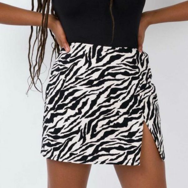 

zebra pattern bodycon skirt casual women pencil skirts 2019 summer slim skirt drop shipping good quality, Black