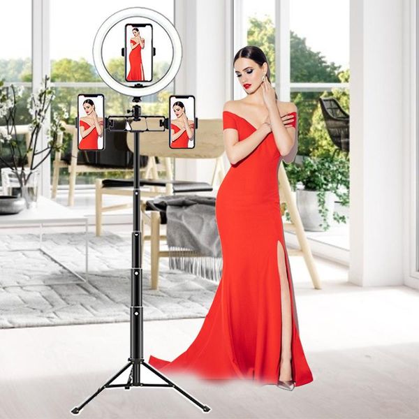 

led 6/10inch ring light profissional selfie ringlight makeup lamp video studio with tripod 1.1/1.6m stand for youtube tik tok vk