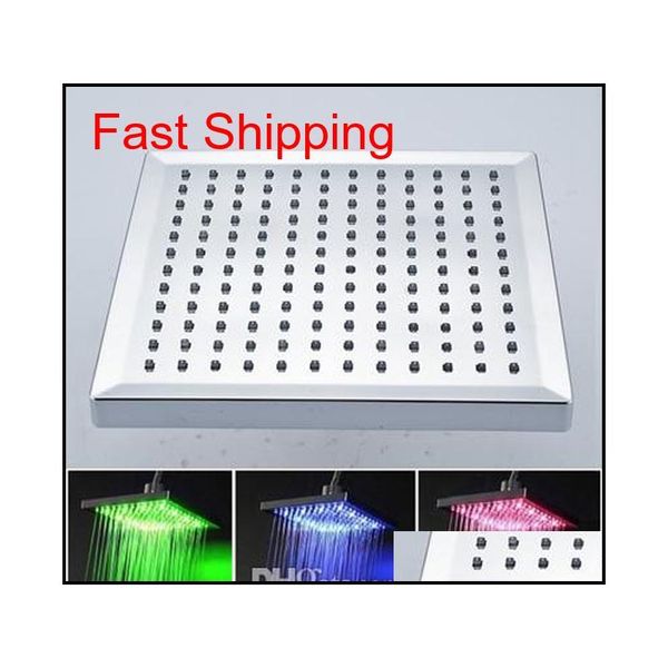 

selling 8 inches abs plastic material rainfall shower head with led ligh qylriu lyqlove