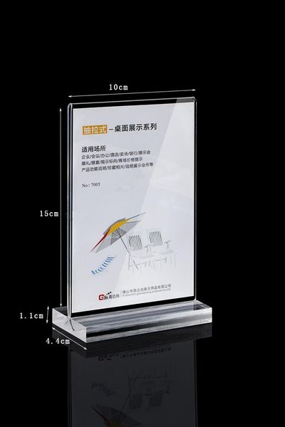 

frames 50pcs/lot wholesale price clear acrylic t-type table card advertising poster display stand holder racks a6(10*15cm)