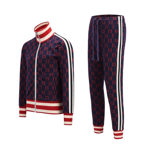 

mens autumn winter designers sweatshirt jogging suits fashion pattern print running tracksuits men cardigan sportswear jogger suit, Gray