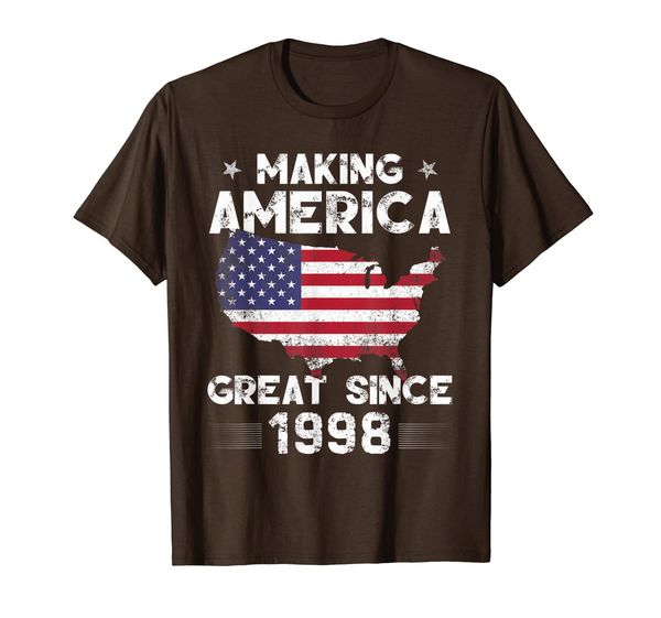 

vintage 21st birthday gift making america great since 1998, White;black