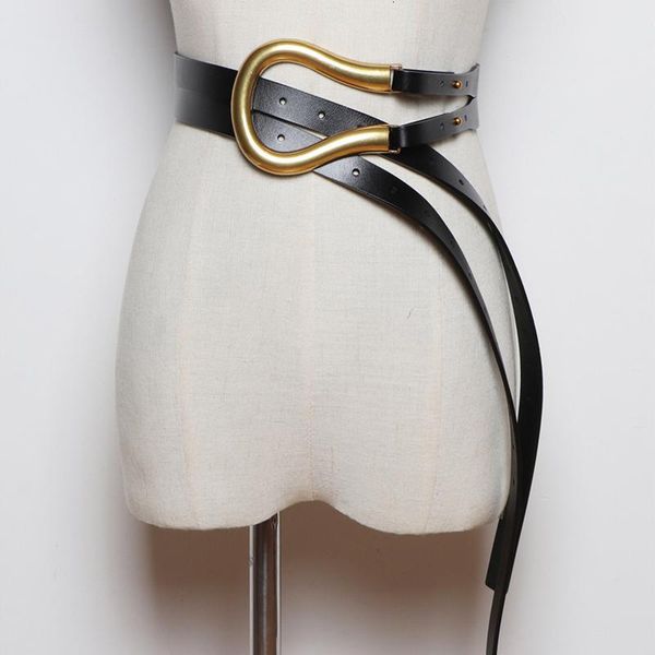 

ewq] 2020 new fashion autumn belt for women cowskin metal rings press type trendy korea casual classical belt female 1k755, Black;brown