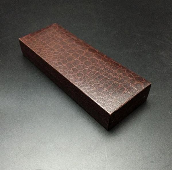 

gift wrap 250pcs/lot business pen pacakging paper box black flip spot imitation pu wholesale