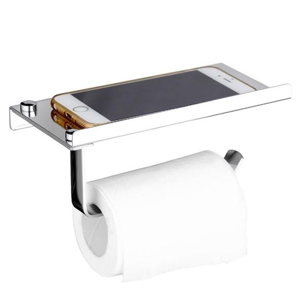 

bath accessory set stainless steel roll tissue towel toilet paper holder with phone shelf for kitchen bathroom accessories products shower