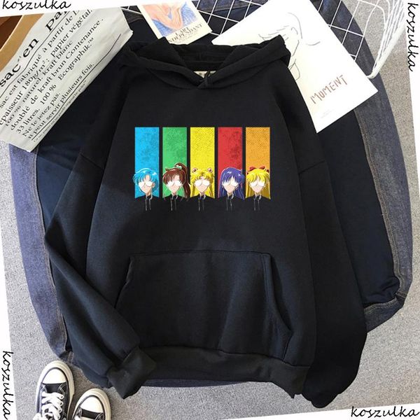 

women's hoodies & sweatshirts classic style women anime sailor moon funny hoodied harajuku kawaii korean sweatshirt black hoody female