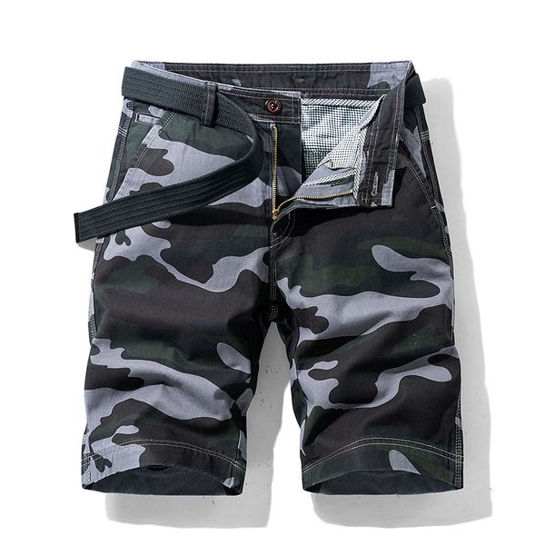 

2021 new men's summer new fashion classic vintage camouflage cargo casual washed 100% cotton fit shorts men g9ek, White;black