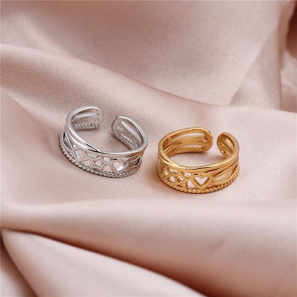 

звезда сердце форма золотой цвет открытия доверяйте цвета кольцо фленяй палец ювелирные изделия регулируемые кольца доэ для женщин летний пл, Silver