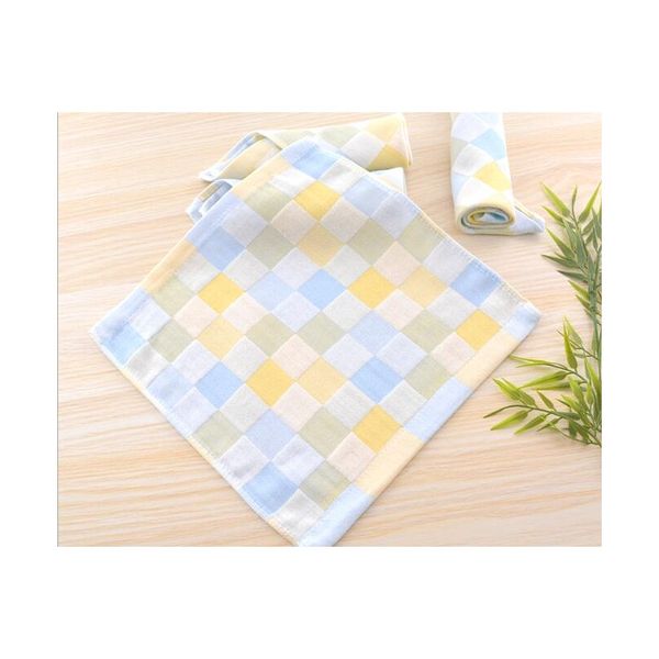 

1 piece baby kids grid bibs boys girls infant bandana baberos babador feeding newborn clothing towel saliva stuff burp f wmtuaf