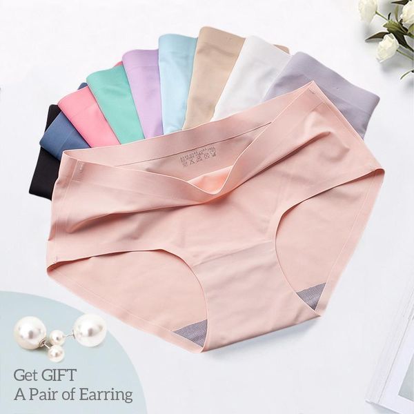 

3pcs/lot panties women's set panties solid female underwear mid-rise silky ladies briefs comfort seamless1, Black;pink