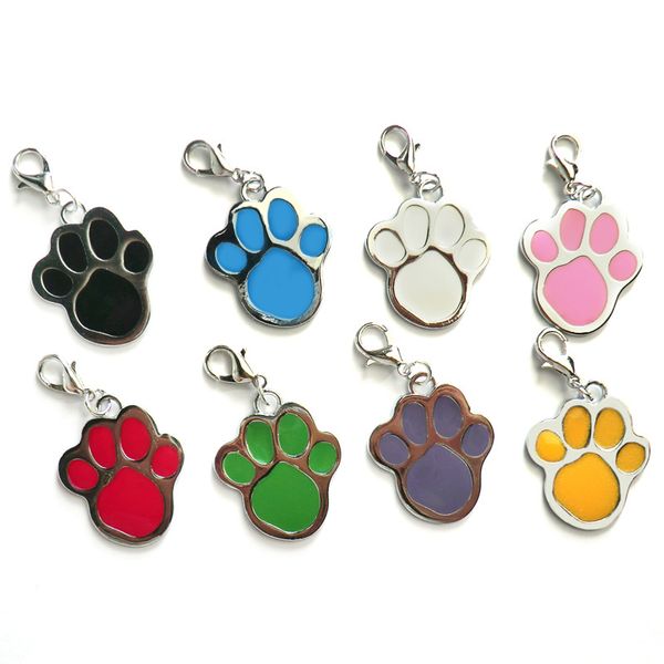 Wholesale пользовательские идентичности Paw формы Pet Id Dog Tags персонализированные выгравированные для собак Поставки Cat Name Телефон Аксессуары для домашних животных LJ201111