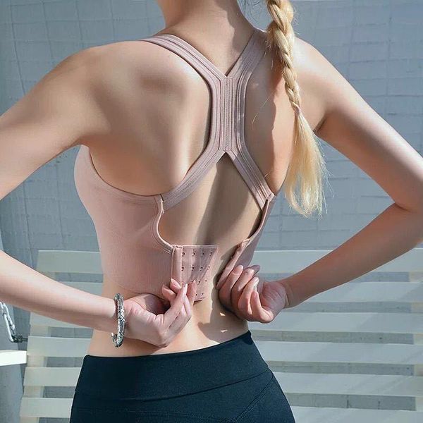 

gym clothing seamless sports bra fitness women push-up running crop pink workout padded yoga high impact activewear, White;black