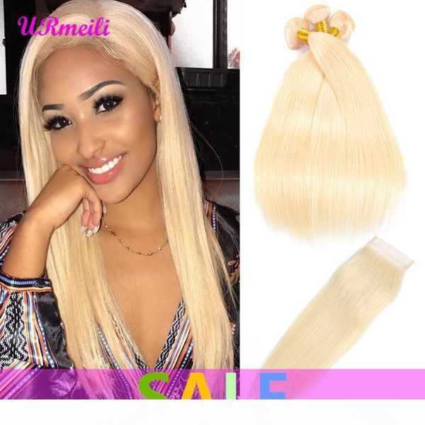 

9a honey blonde virgin hair bundles with closure brazilian remy straight human hair 613 virgin hair 3 4 bundles with closure ing, Black;brown