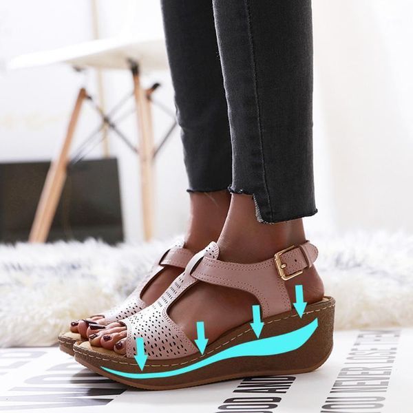 

sandals sagace 2021 summer women flat ladies comfortable soft sole casual shoes sandalias mujer wedge women1, Black