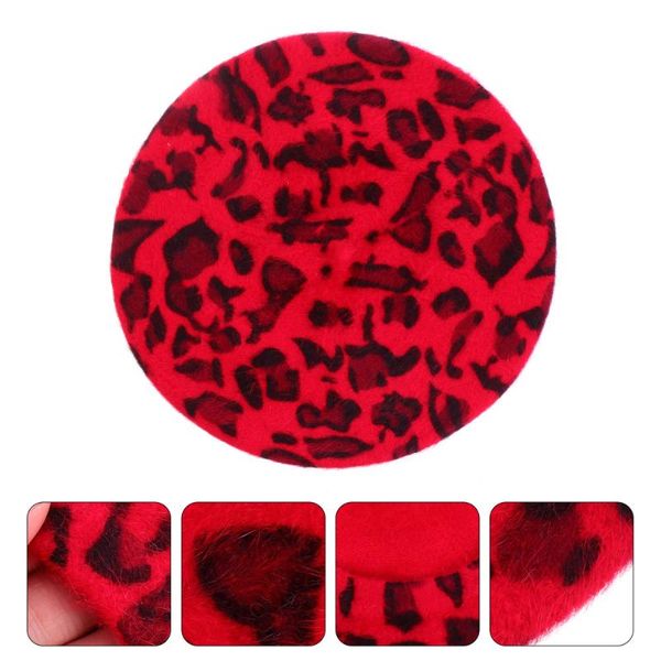 

berets 1pc delicate warm comfortable unique beret hat female beanie cap leopard printing for decoration, Blue;gray