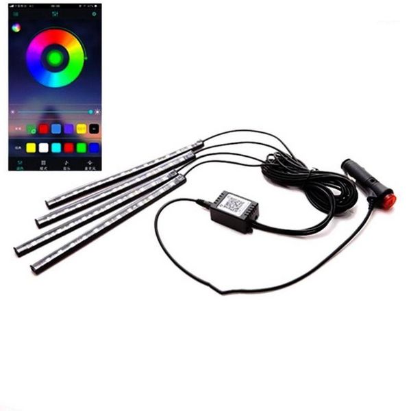 Luce per interni auto a LED 48LED RGB colorata per interni auto Atmosfera da pavimento Striscia luminosa IP65 DC12V Lampada decorativa Multicolor1